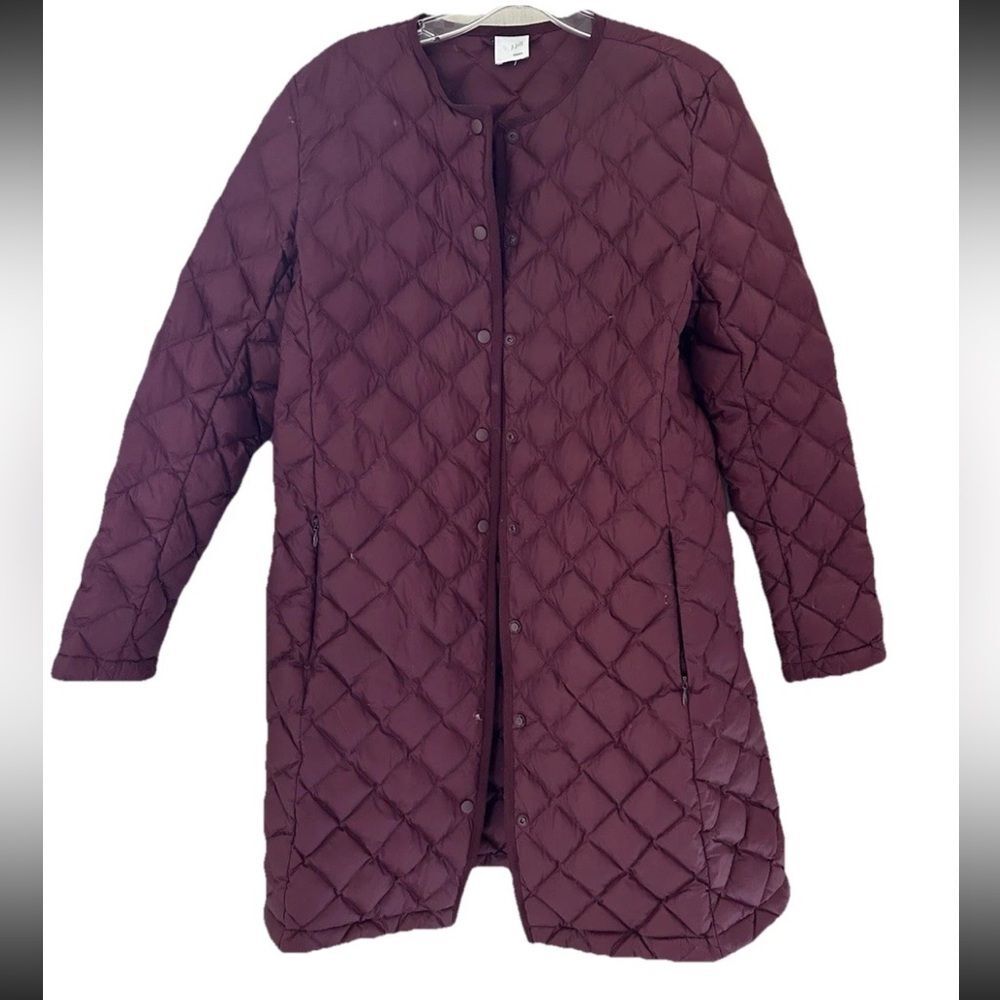J. Jill Diamond Quilted Down Coat Women’s XS Regular Burgundy Puffer Jacket